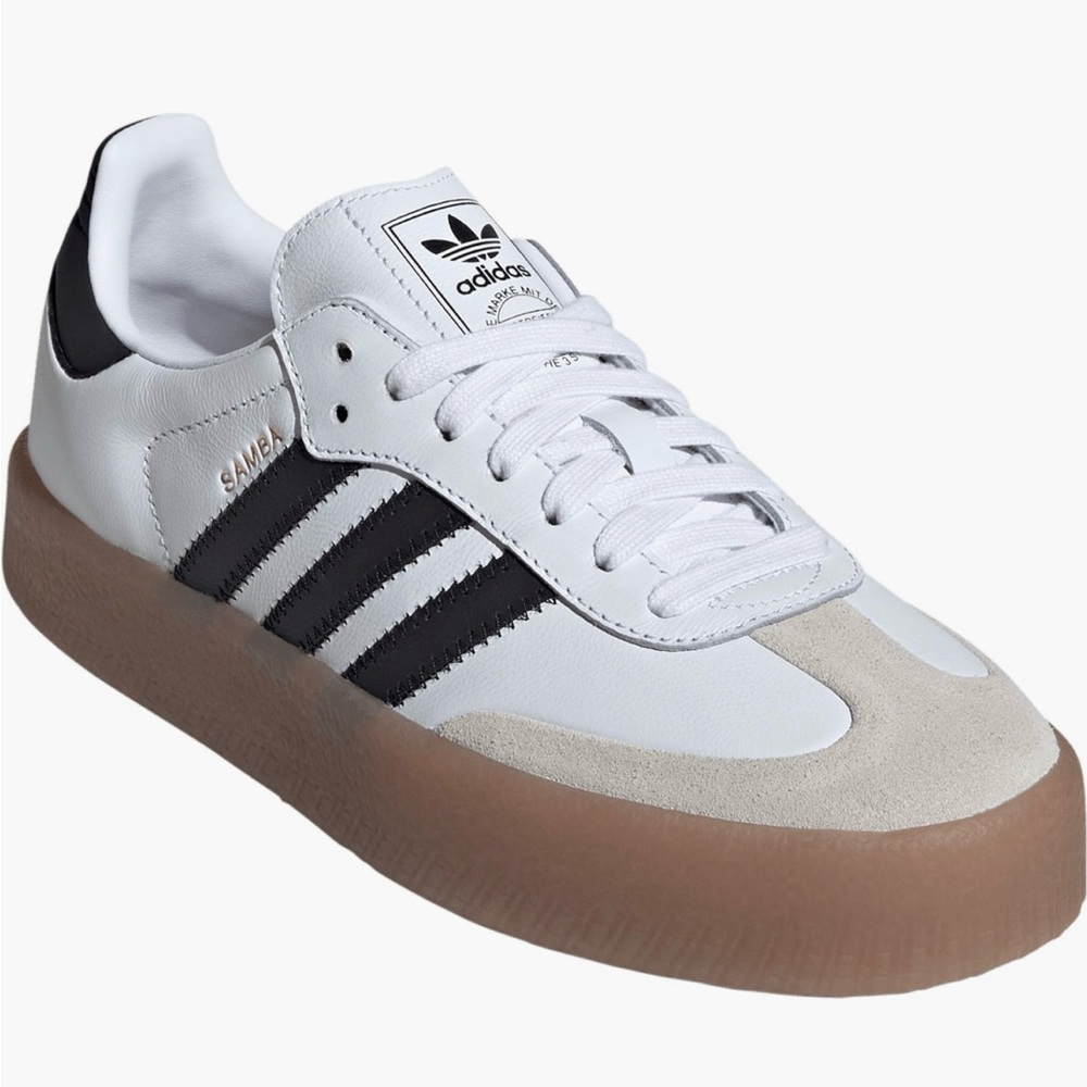 Adidas Samba White and Black Trainers